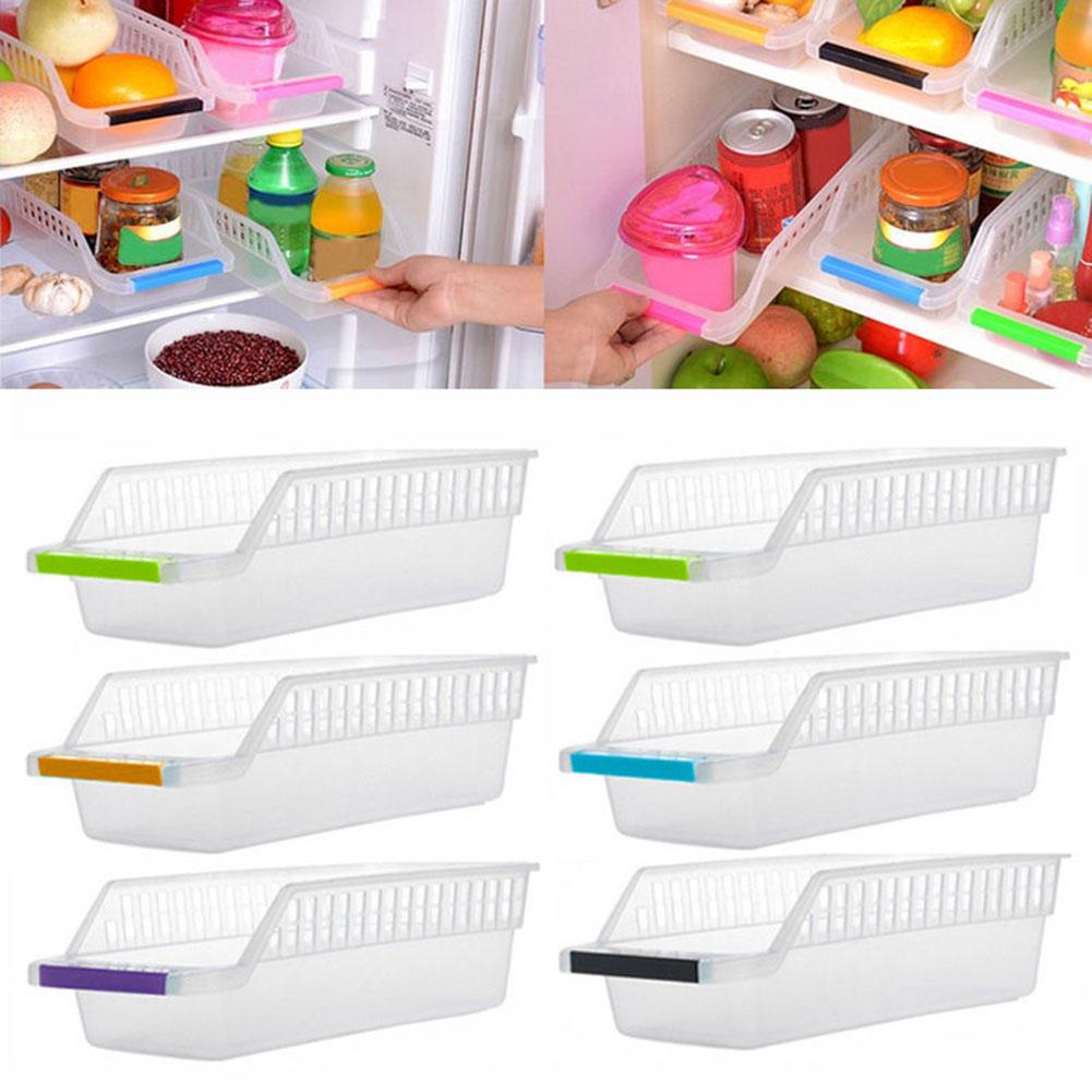 1pc Home Kitchen Refrigerator Organizer Space Saver Slide Under Shelf Rack Storage Holder Wear-resistant Drop Shipping