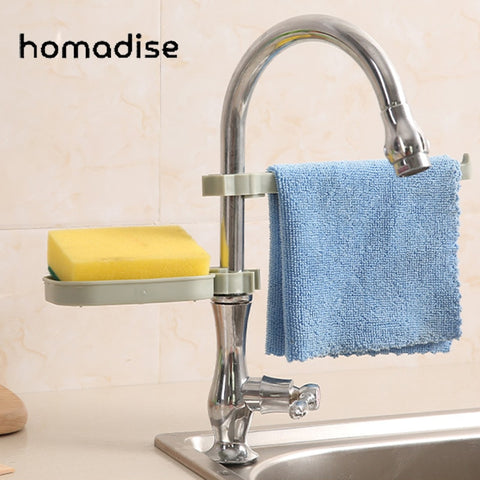 For Plastic Faucet Drain Storage Rack Kitchen Sink Sponge Rag Bracket Rack Bathroom Towel Soap Box Shelf  Hanging Storage Holder